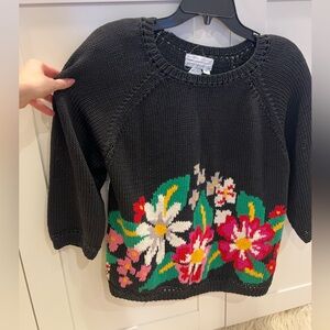 Vintage Jennifer Reed knitted by hand floral sweater with flowers size medium